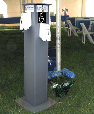 Indy Portables hand sanitizing stations for rent